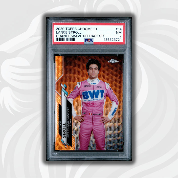 PSA 7 - 20/25 Lance Stroll #14 - Orange Wave Refractor - 2020 Topps Chrome F1