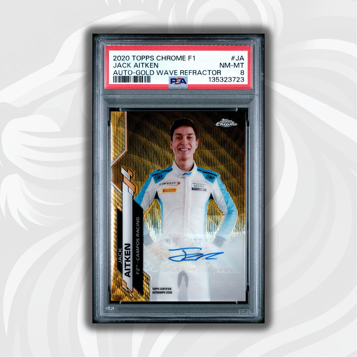 PSA 8 - 19/50 Jack Aitken #JA - Gold Wave Refractor Autograph - 2020 Topps Chrome F1