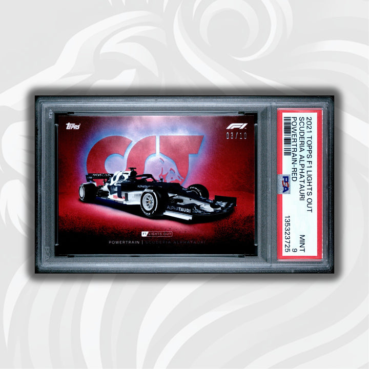 PSA 9 - 03/10 Scuderia AlphaTauri - Powertrain - Lights Out - 2021 Topps F1 - Red