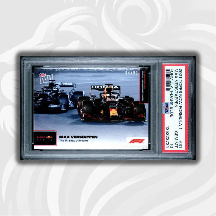PSA 10 - 94/99 Max Verstappen #81 - Final Lap Overtake - Blue - 2021 Topps Now F1