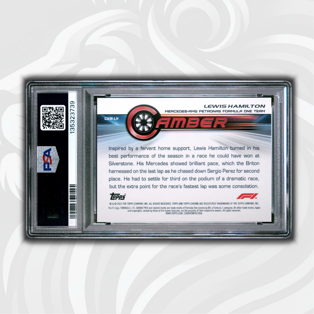 PSA 10 - Lewis Hamilton #CAM-LH - Camber Orange Refractor - 2022 Topps Chrome Formula 1 - Back