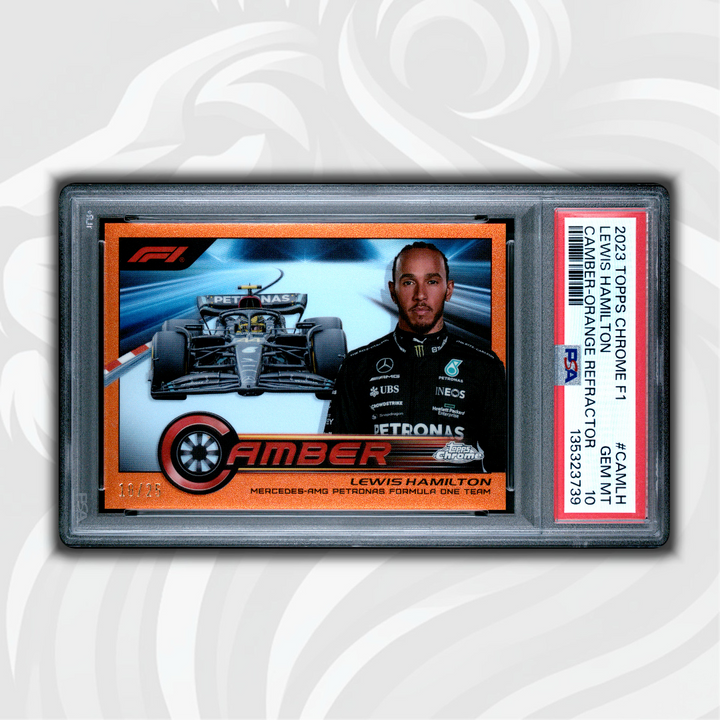 PSA 10 - Lewis Hamilton #CAM-LH - Camber Orange Refractor - 2022 Topps Chrome Formula 1 - Front