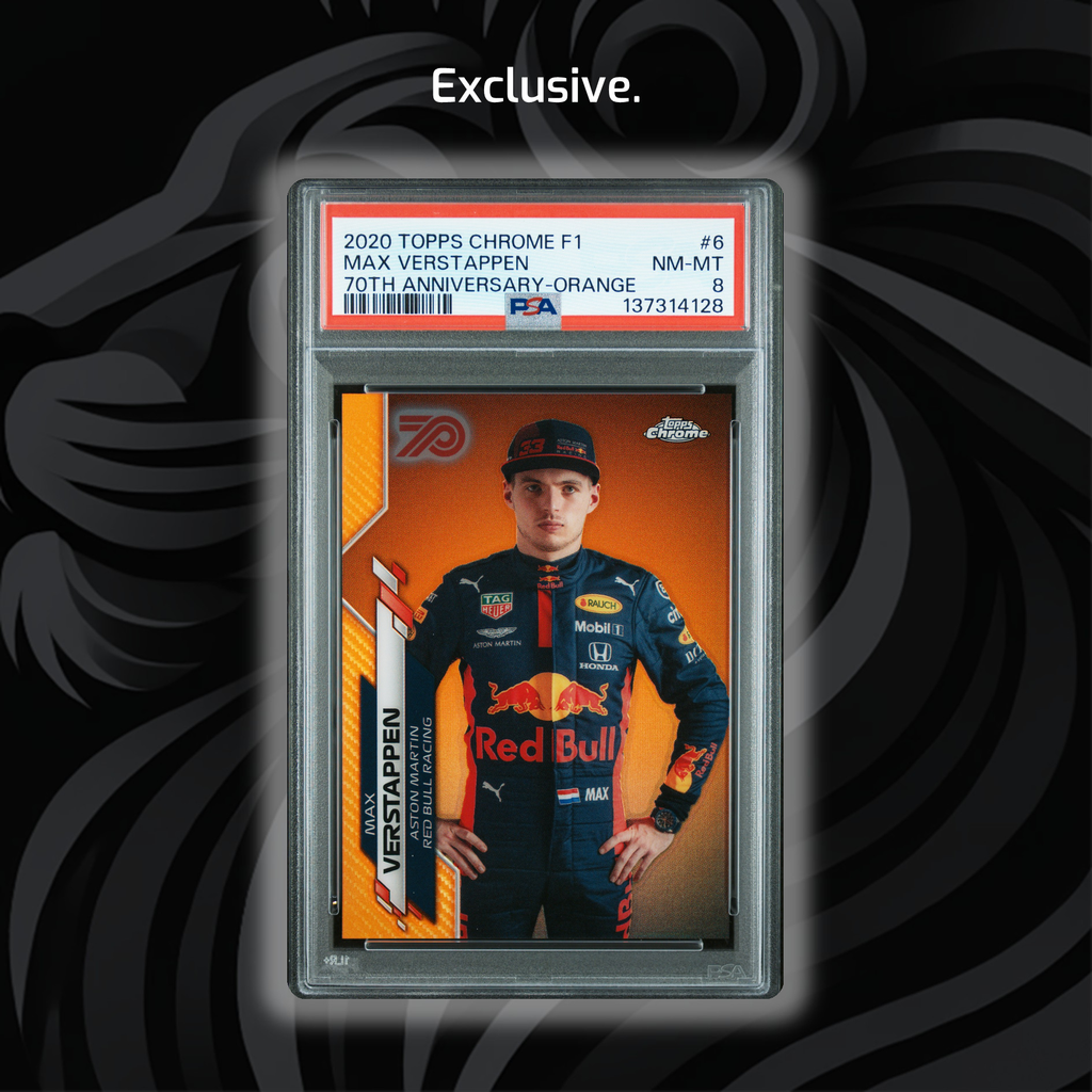PSA 8 Max Verstappen 2020 Topps Chrome F1 70th Anniversary Orange