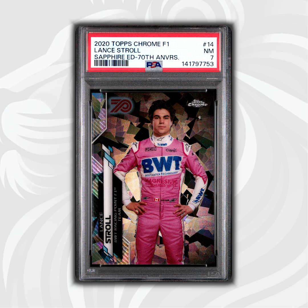 PSA 7 - Lance Stroll #14 - Sapphire Edition 70th Anniversary - 2020 Topps Chrome F1 - Front