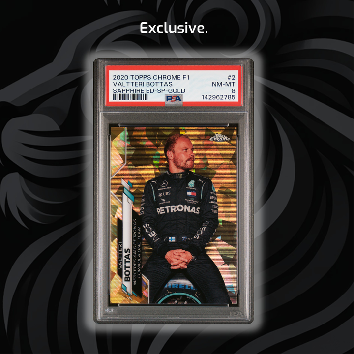 PSA 8 - 40/50 Valtteri Bottas #2 - 2020 Topps Chrome F1 - Sapphire Edition SP - Gold