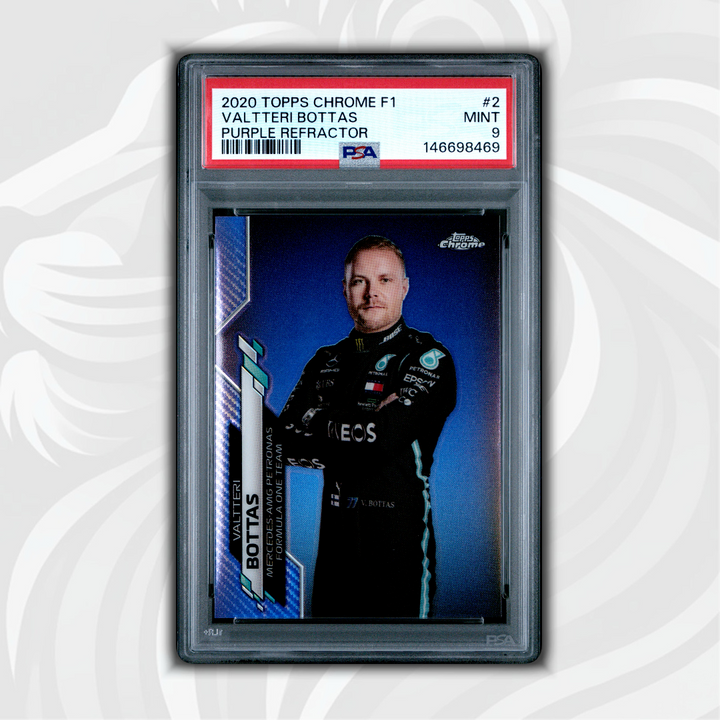 PSA 9 - 283/399 Valtteri Bottas #2 - 2020 Topps Chrome F1 - Purple Refractor