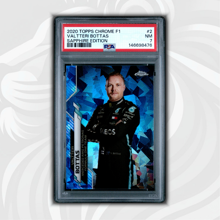 PSA 7 - Valtteri Bottas #2 - 2020 Topps Chrome F1 - Sapphire Edition