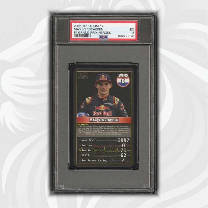 PSA 5 - Max Verstappen - 0 Wins - Top Trumps - 2016 Grand Prix Heroes