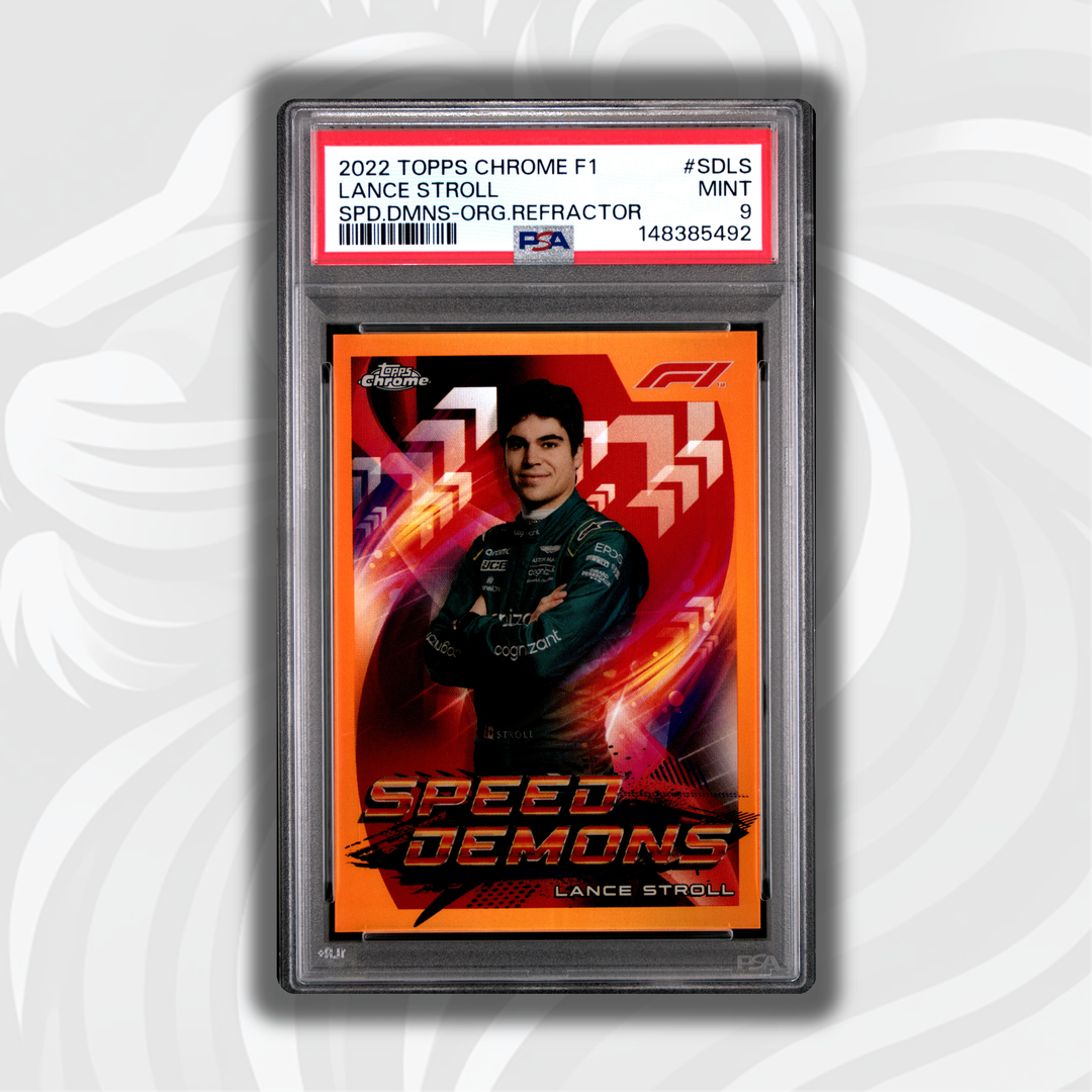 PSA 9 - 01/25 Lance Stroll #SDLS - 2022 Topps Chrome F1 - Speed Demons Orange Refractor - Front