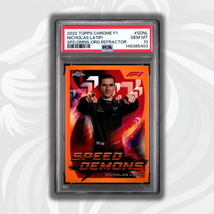 PSA 10 - 11/25 Nicholas Latifi #SDNL - 2022 Topps Chrome F1 - Speed Demons Orange Refractor - Front
