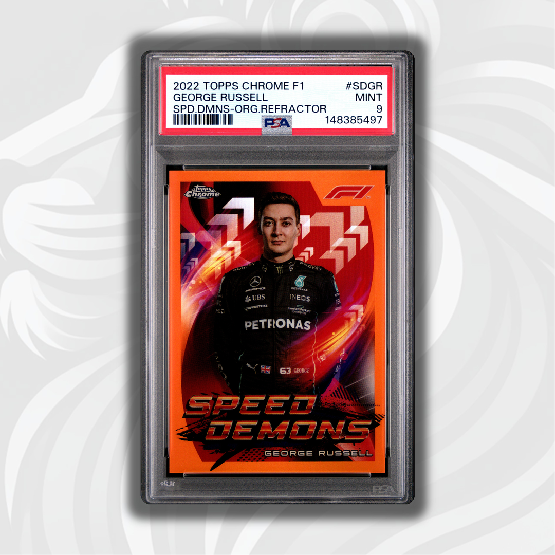 PSA 9 - 13/25 George Russell #SDGR - 2022 Topps Chrome F1 - Speed Demons Orange Refractor - Front