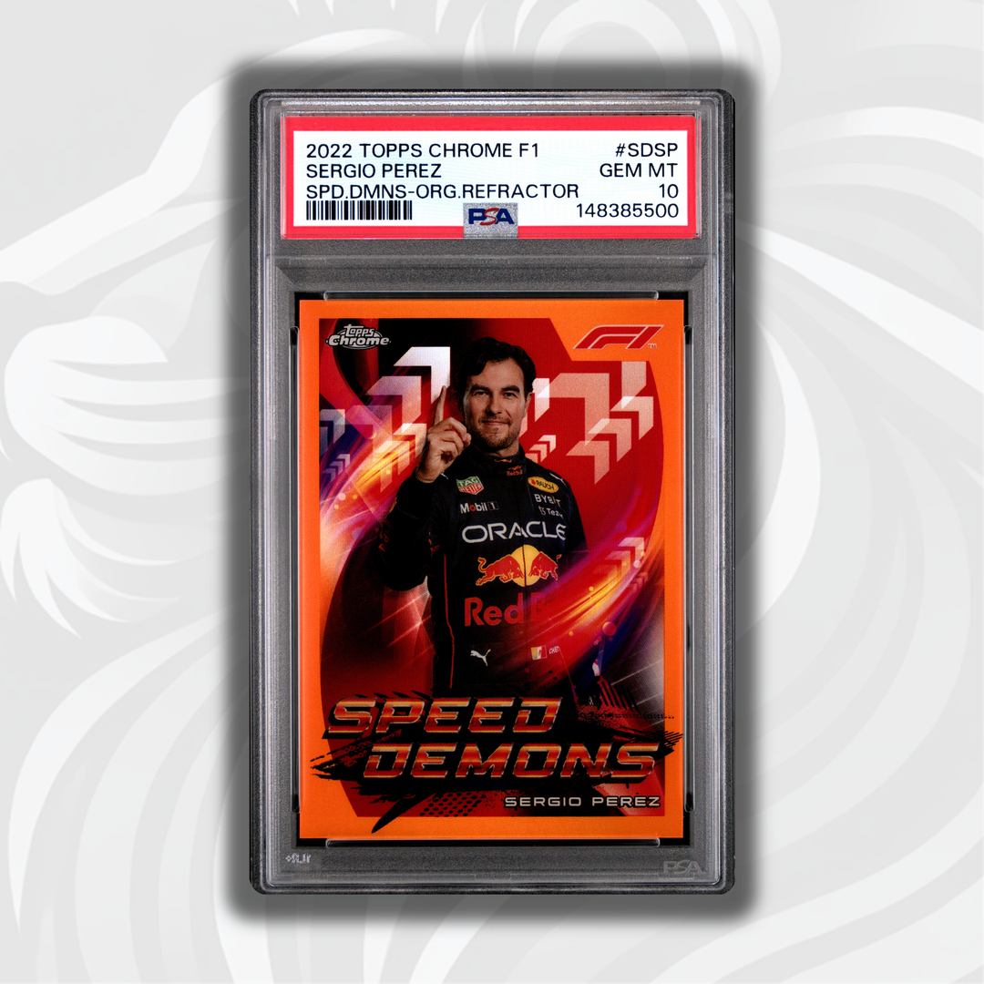 PSA 10 - 22/25 Sergio Perez #SDSP - 2022 Topps Chrome F1 - Speed Demons Orange Refractor - Front