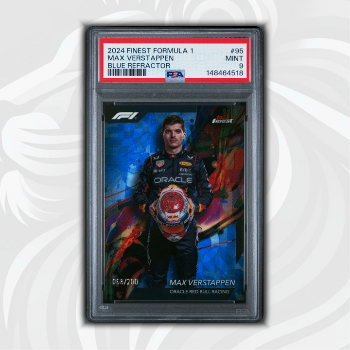 PSA 9 - Max Verstappen #95 - Blue Refractor - 2024 Topps Finest Formula 1 - Front