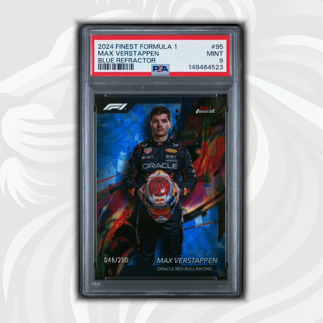 PSA 9 - Max Verstappen #95 - Blue Refractor - 2024 Topps Finest Formula 1 - Front