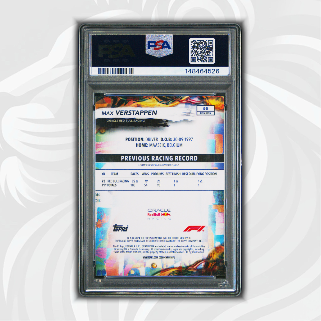 PSA 7 - 05/10 Max Verstappen #95 - Red Refractor - 2024 Topps Finest Formula 1 - Back