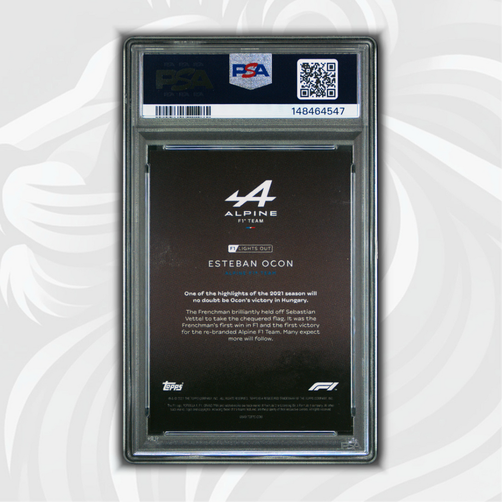 PSA 10 - 03/10 Esteban Ocon - Drivers Red - 2021 Topps F1 Lights Out - Back