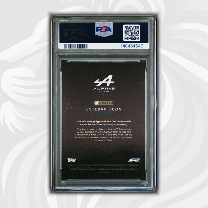 PSA 10 - 03/10 Esteban Ocon - Drivers Red - 2021 Topps F1 Lights Out - Back