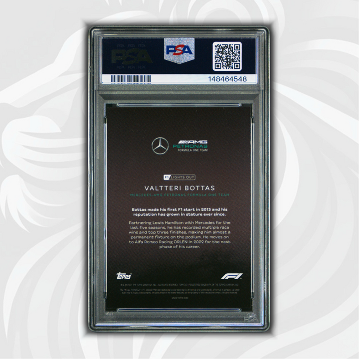 PSA 9 - 08/10 Valtteri Bottas - Drivers - 2021 Topps Lights Out F1 - Red