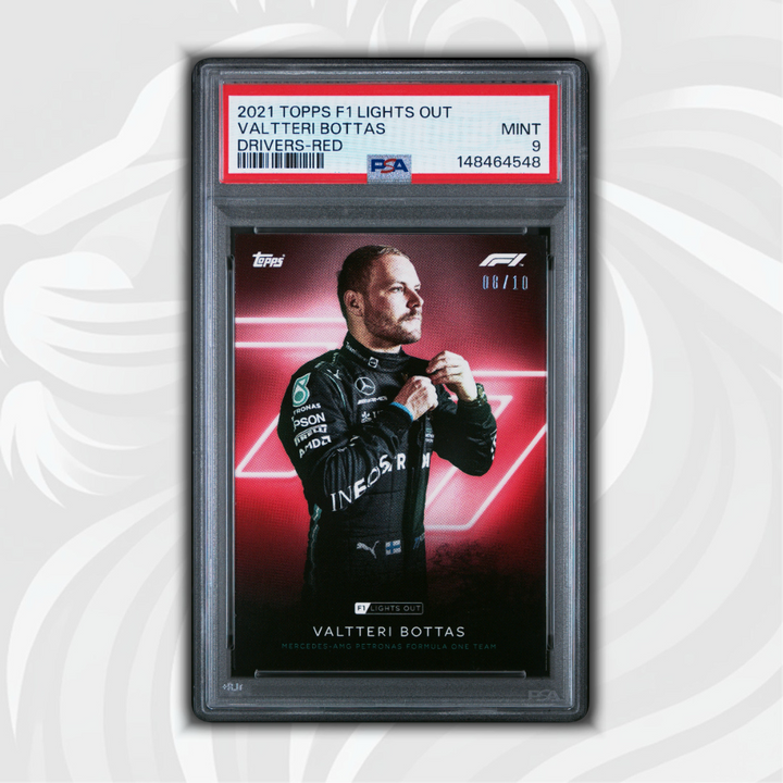 PSA 9 - 08/10 Valtteri Bottas - Drivers - 2021 Topps Lights Out F1 - Red