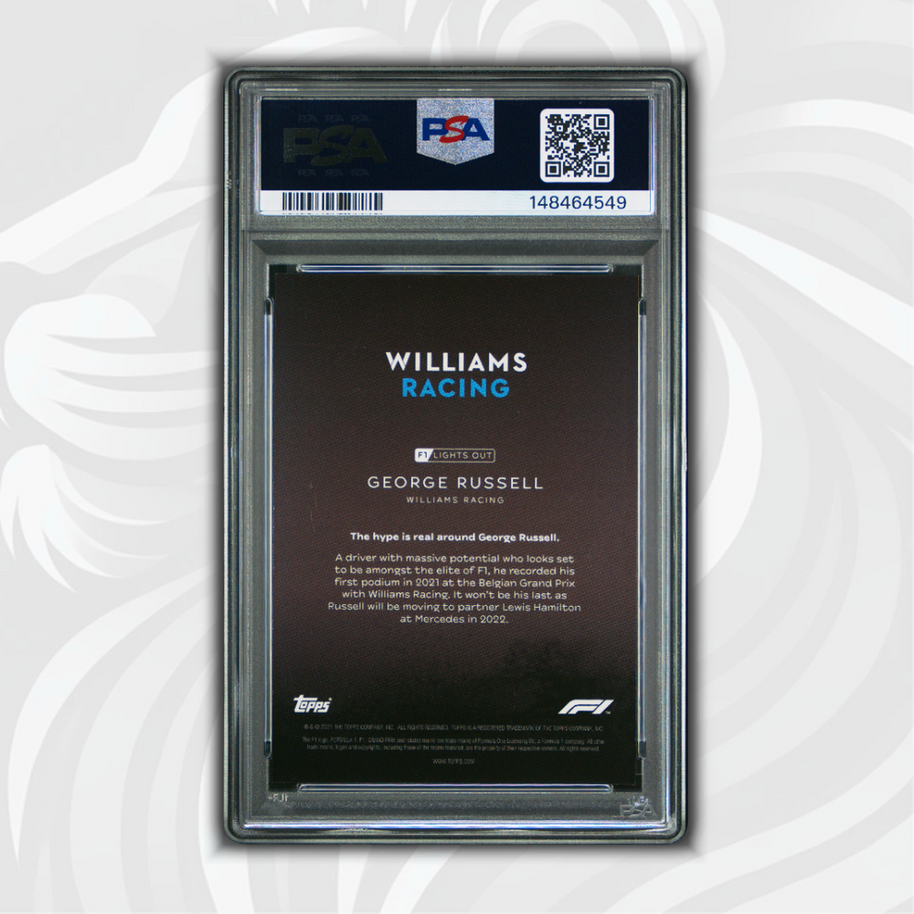PSA 9 - George Russell - Driver - 2021 Topps F1 Lights Out - Red - Back