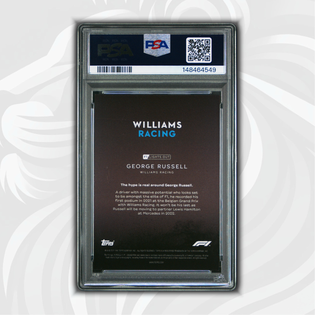 PSA 9 - George Russell - Driver - 2021 Topps F1 Lights Out - Red - Back