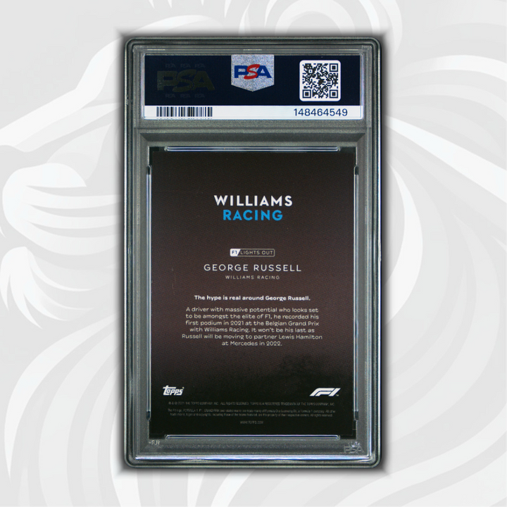PSA 9 - George Russell - Driver - 2021 Topps F1 Lights Out - Red - Back