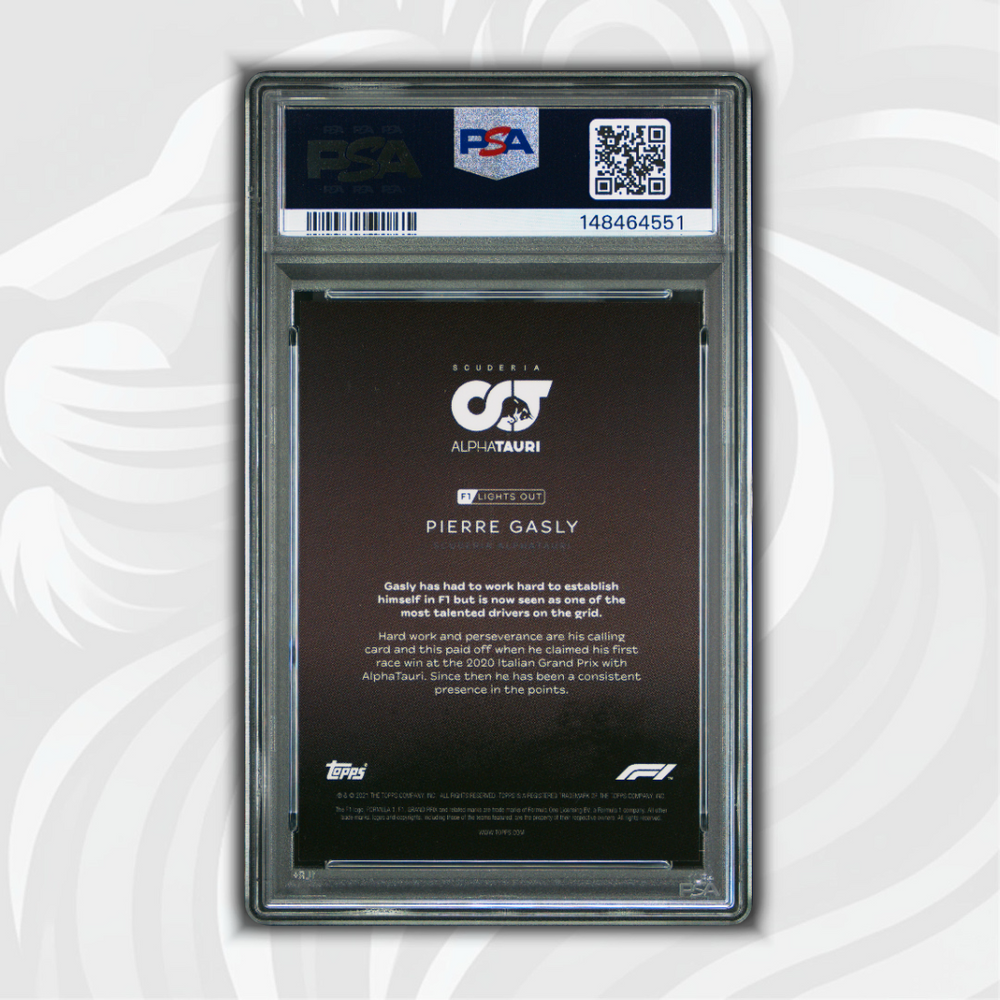 PSA 10 - Pierre Gasly #10 - Drivers 2021 Topps Lights Out F1 - Red - Back