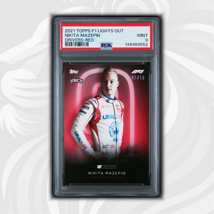 PSA 9 - 02/10 Nikita Mazepin - Drivers - 2021 Topps Lights Out F1 - Red