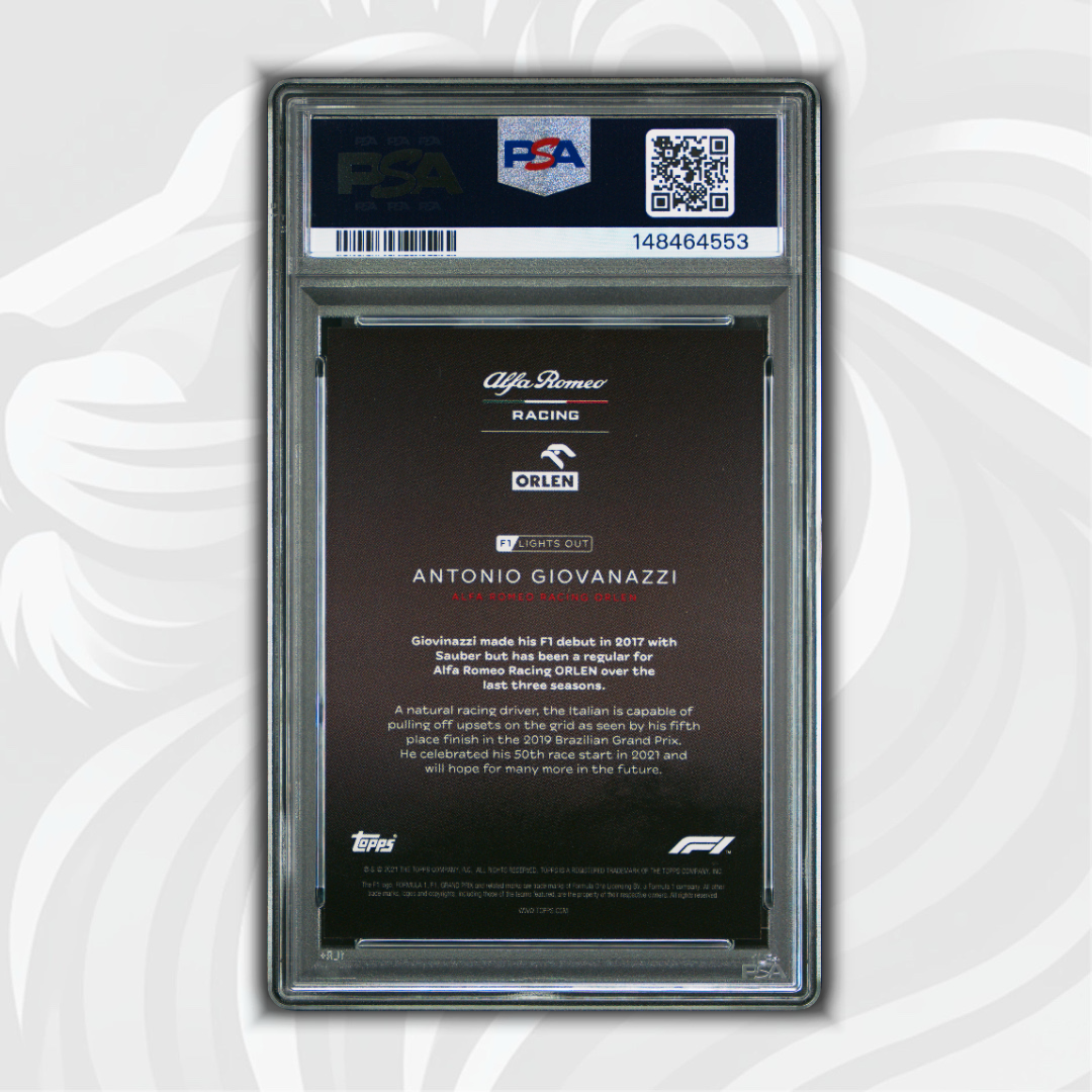 PSA 10 - 03/10 Antonio Giovinazzi - Drivers - 2021 Topps Lights Out F1 - Red