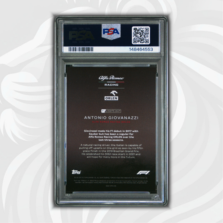 PSA 10 - 03/10 Antonio Giovinazzi - Drivers - 2021 Topps Lights Out F1 - Red