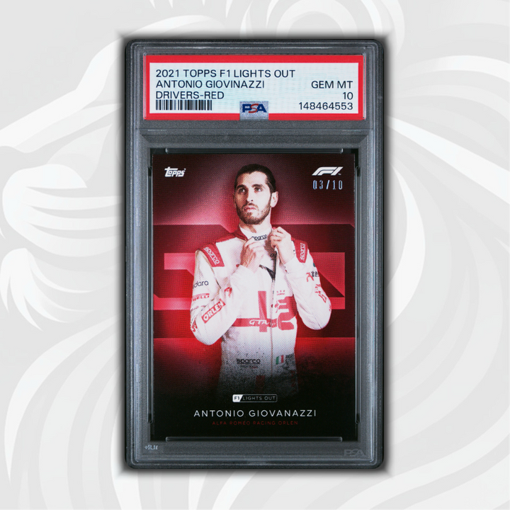 PSA 10 - 03/10 Antonio Giovinazzi - Drivers - 2021 Topps Lights Out F1 - Red