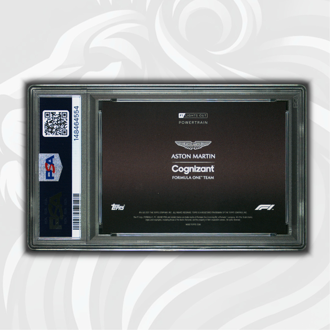 PSA 10 - 03/10 Aston Martin Cognizant - Powertrain - 2021 Topps Lights Out F1 - Red