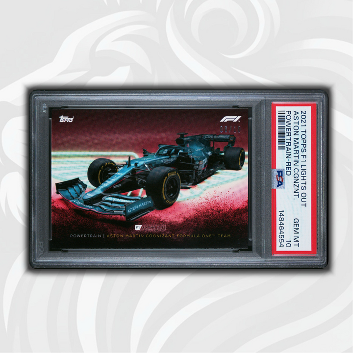 PSA 10 - 03/10 Aston Martin Cognizant - Powertrain - 2021 Topps Lights Out F1 - Red