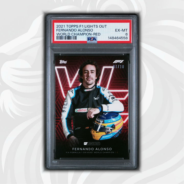 PSA 6 - 07/10 Fernando Alonso - World Champion-Red - 2021 Topps Lights Out F1
