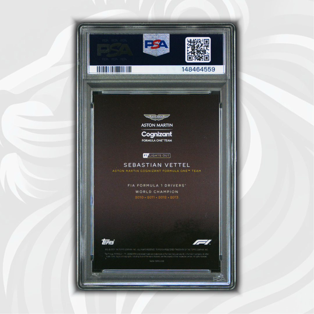 PSA 10 - 06/10 Sebastian Vettel - World Champion - 2021 Topps Lights Out F1 - Red