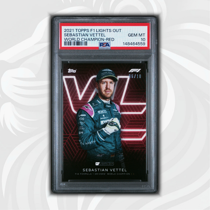 PSA 10 - 06/10 Sebastian Vettel - World Champion - 2021 Topps Lights Out F1 - Red