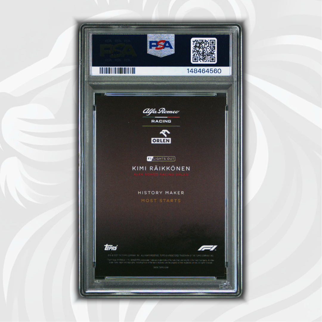 PSA 10 - 10/10 Kimi Räikkönen - History Maker - 2021 Topps Lights Out F1 - Black