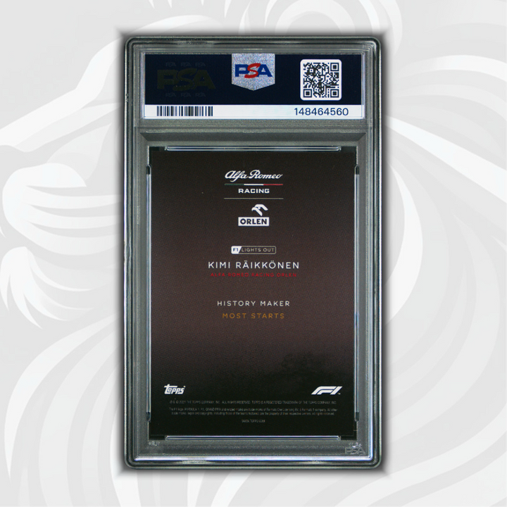 PSA 10 - 10/10 Kimi Räikkönen - History Maker - 2021 Topps Lights Out F1 - Black