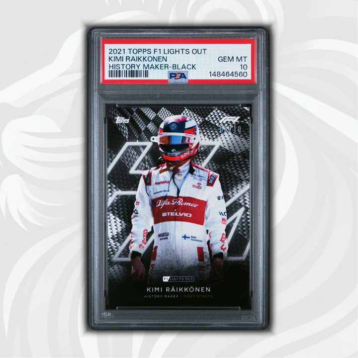 PSA 10 - 10/10 Kimi Räikkönen - History Maker - 2021 Topps Lights Out F1 - Black
