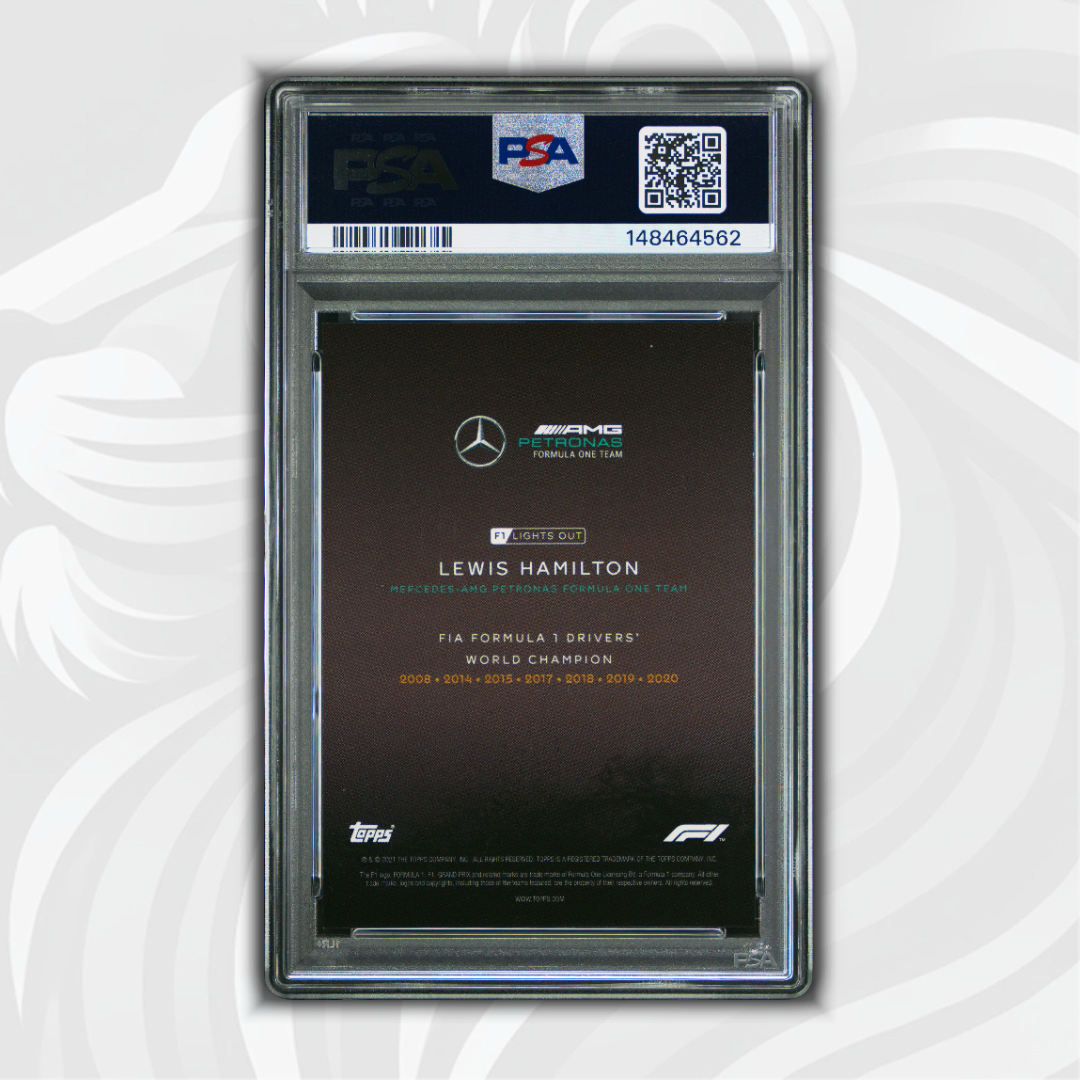 PSA 10 - 22/25 Lewis Hamilton - World Champion - 2021 Topps Lights Out F1 - Purple