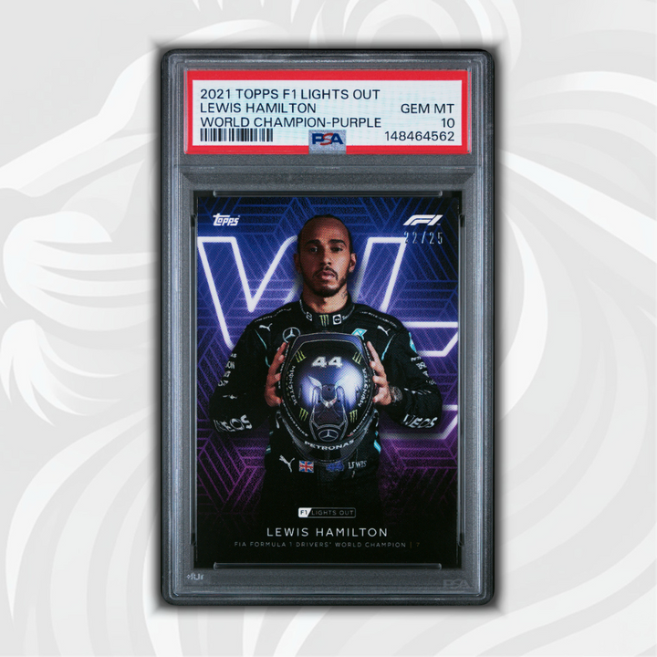 PSA 10 - 22/25 Lewis Hamilton - World Champion - 2021 Topps Lights Out F1 - Purple
