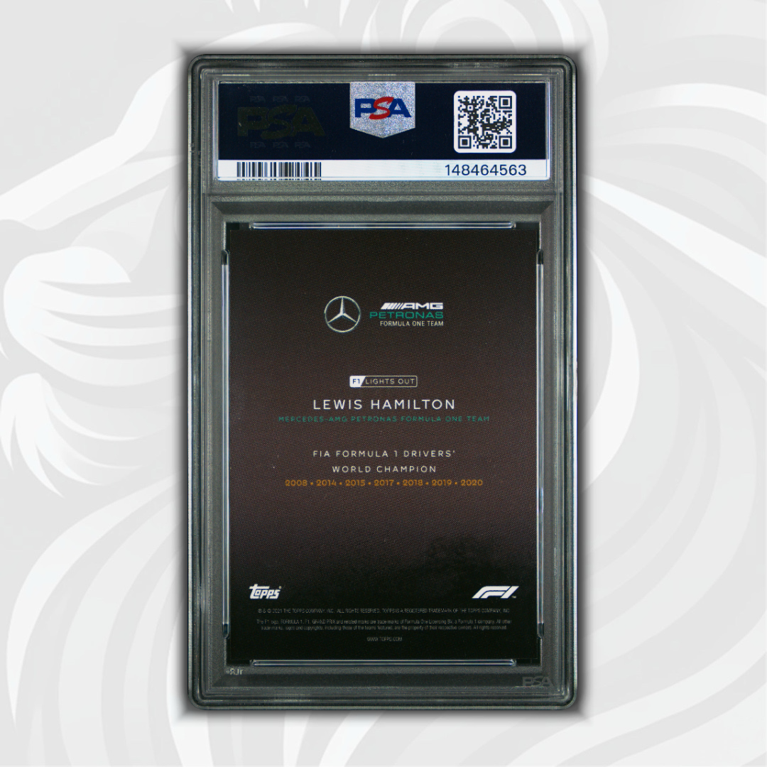 PSA 10 - 16/25 Lewis Hamilton - World Champion - 2021 Topps Lights Out F1 - Purple