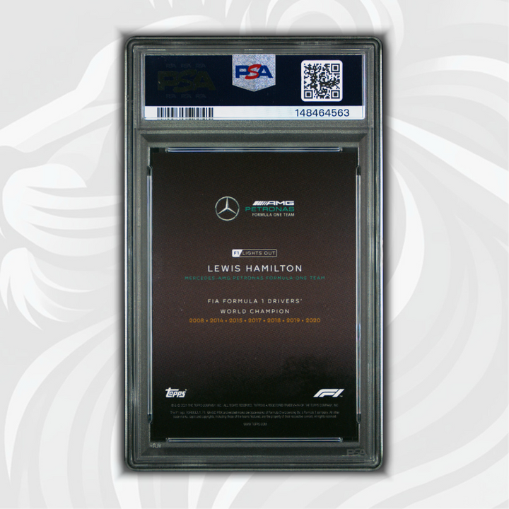 PSA 10 - 16/25 Lewis Hamilton - World Champion - 2021 Topps Lights Out F1 - Purple