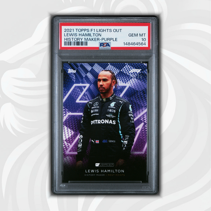 PSA 10 - 16/25 Lewis Hamilton - History Maker - 2021 Topps Lights Out F1 - Purple