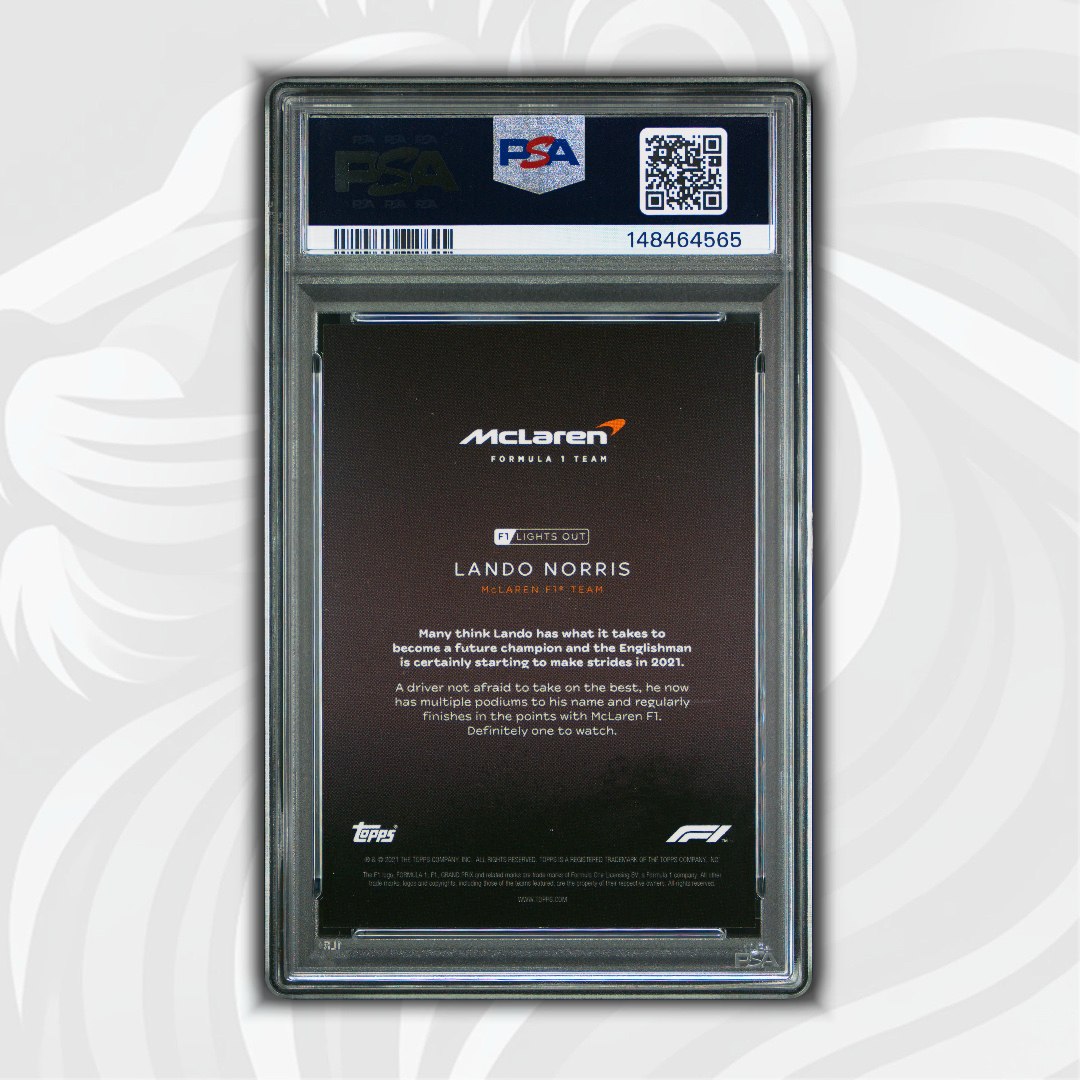 PSA 10 - 05/25 Lando Norris - Drivers - 2021 Topps Lights Out F1 - Purple