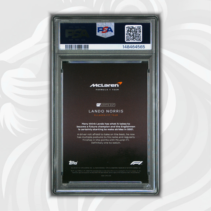PSA 10 - 05/25 Lando Norris - Drivers - 2021 Topps Lights Out F1 - Purple