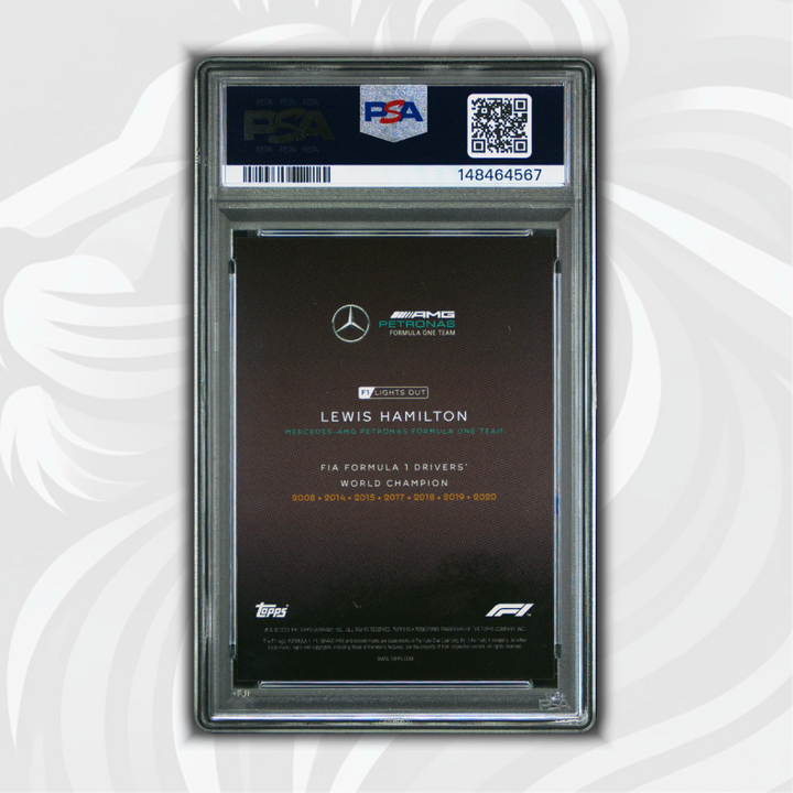 PSA 10 - 37/50 Lewis Hamilton - World Champion - 2021 Topps Lights Out F1 - Aqua