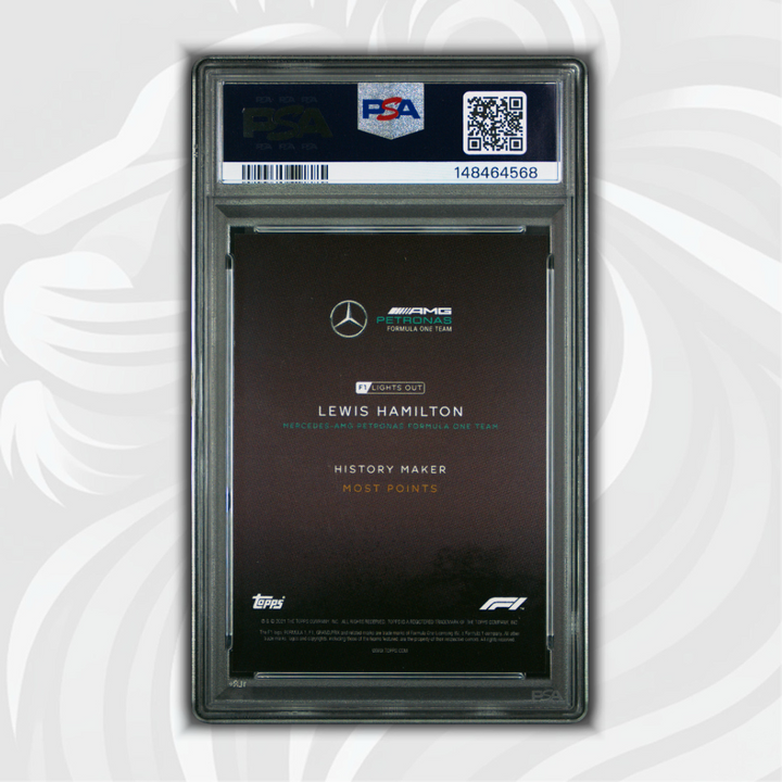 PSA 8 - 46/50 Lewis Hamilton - History Maker - 2021 Topps Lights Out F1 - Aqua