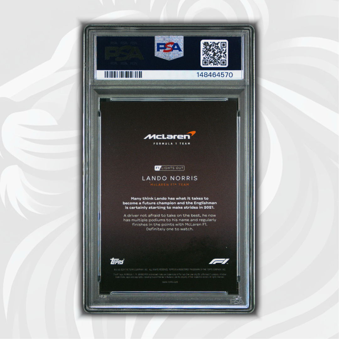 PSA 10 - 23/50 Lando Norris - Drivers - 2021 Topps Lights Out F1 - Aqua