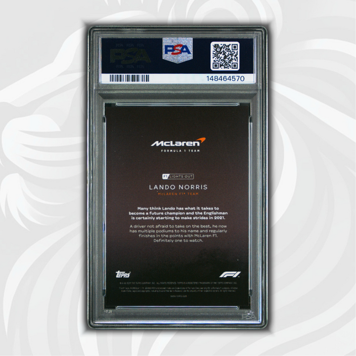 PSA 10 - 23/50 Lando Norris - Drivers - 2021 Topps Lights Out F1 - Aqua
